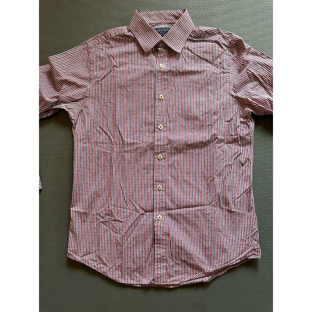 Charles Tyrwhitt Weekend Extra Slim Fit Poplin Weave shirt Red Plaid Medium